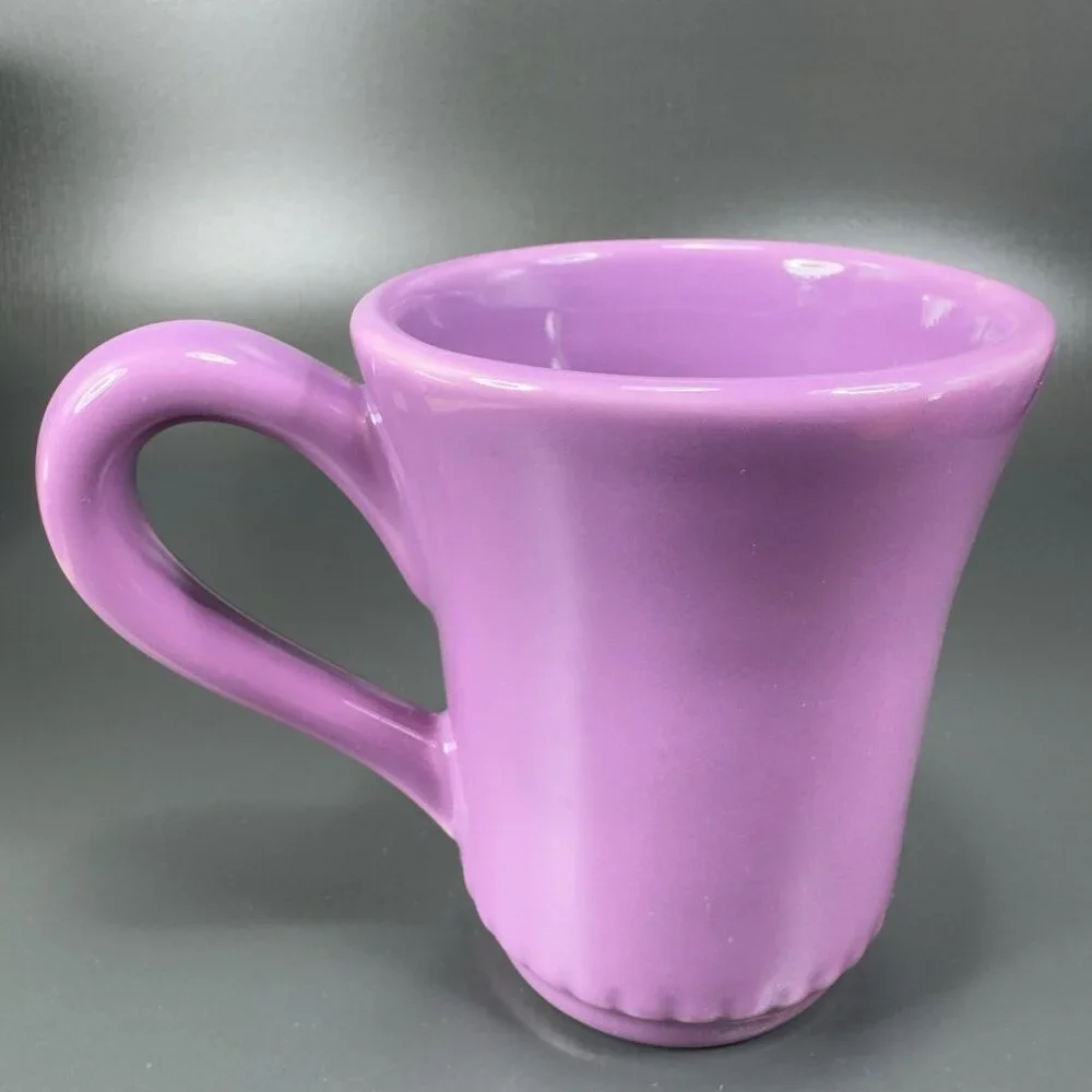 Williams Sonoma Rustic HeartVisit Collection Coffee Mug Cup Beaded Bottom Purple